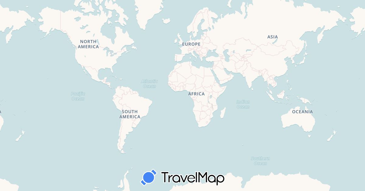 TravelMap itinerary: driving in Germany, France (Europe)